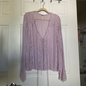 FREE PEOPLE pink boho long sleeve